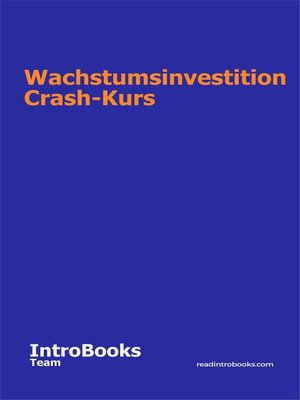 cover image of Wachstumsinvestition Crash-Kurs